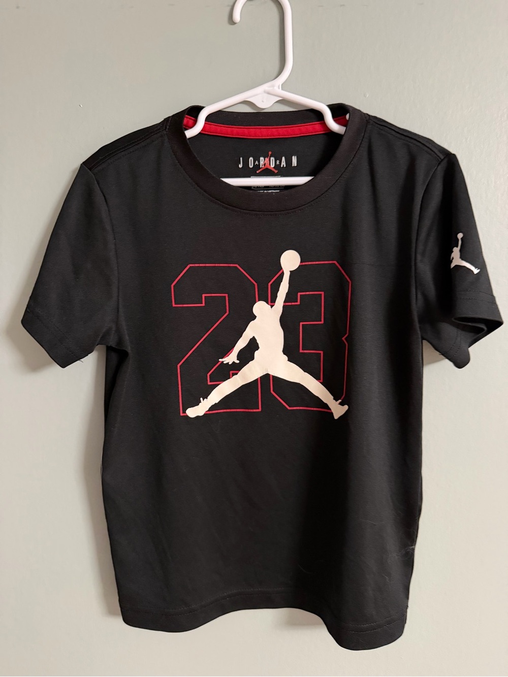 Jordan Black Tee with Red Jumpman Detail